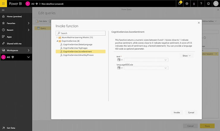 powerbi cognitive services